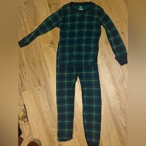 Green navy blue and the goldfish color pajamas